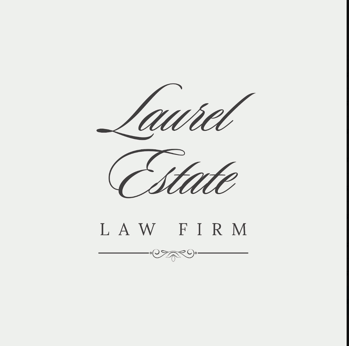Laurel Estate Law Firm brand mark on a dusty pink backdrop